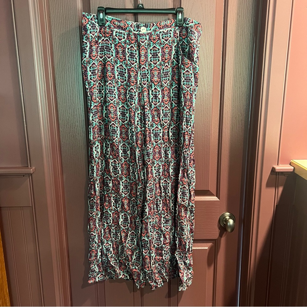 Elevenses Multicolor Patterned Wide Leg Pants